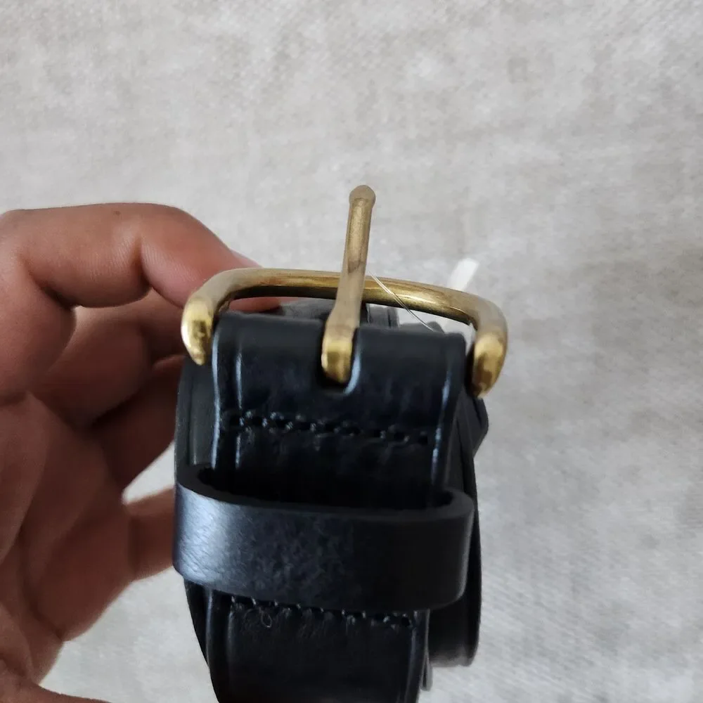 Madewell Medium Perfect Waist Belt Women's Medium Black Leather Classic - Picture 3 of 5